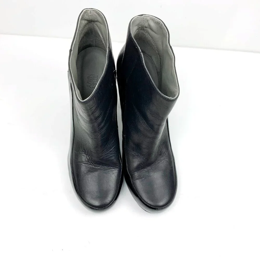 Jil Sander Navy Line Black Mix Leather Ankle Slip-OnBoots Sz 8 - Picture 8 of 16